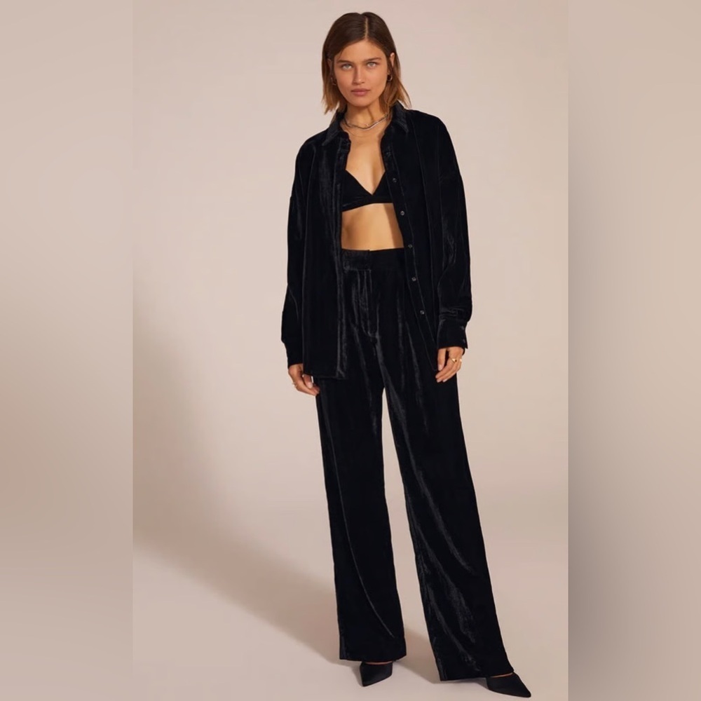 FAVORITE DAUGHTER NWT The Velvet Favorite Pants in Black 12
